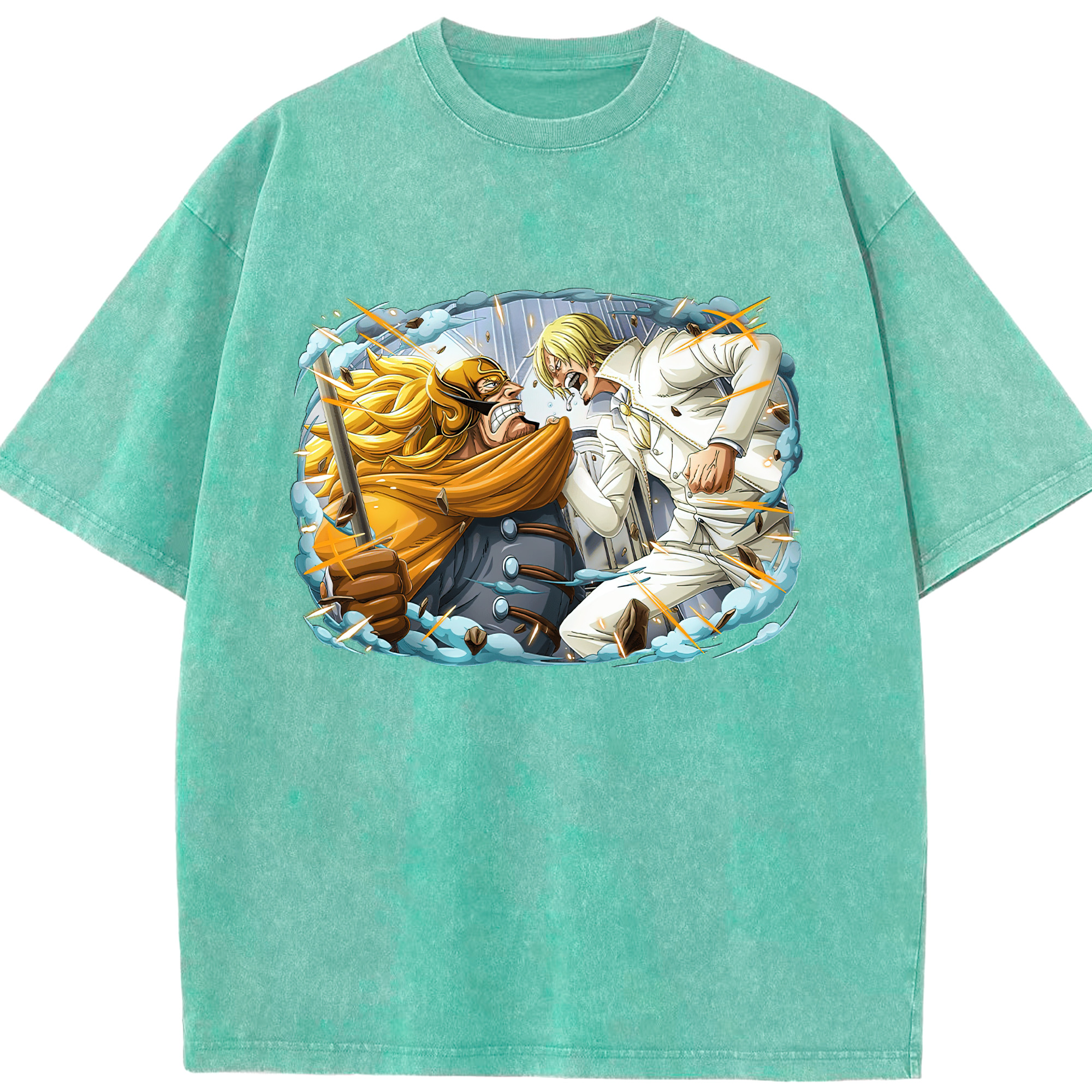 ワンピース サンジ ONE PIECE Sanji 綿100% ヴィンテージ風 半袖Tシャツ（フロントプリント）
